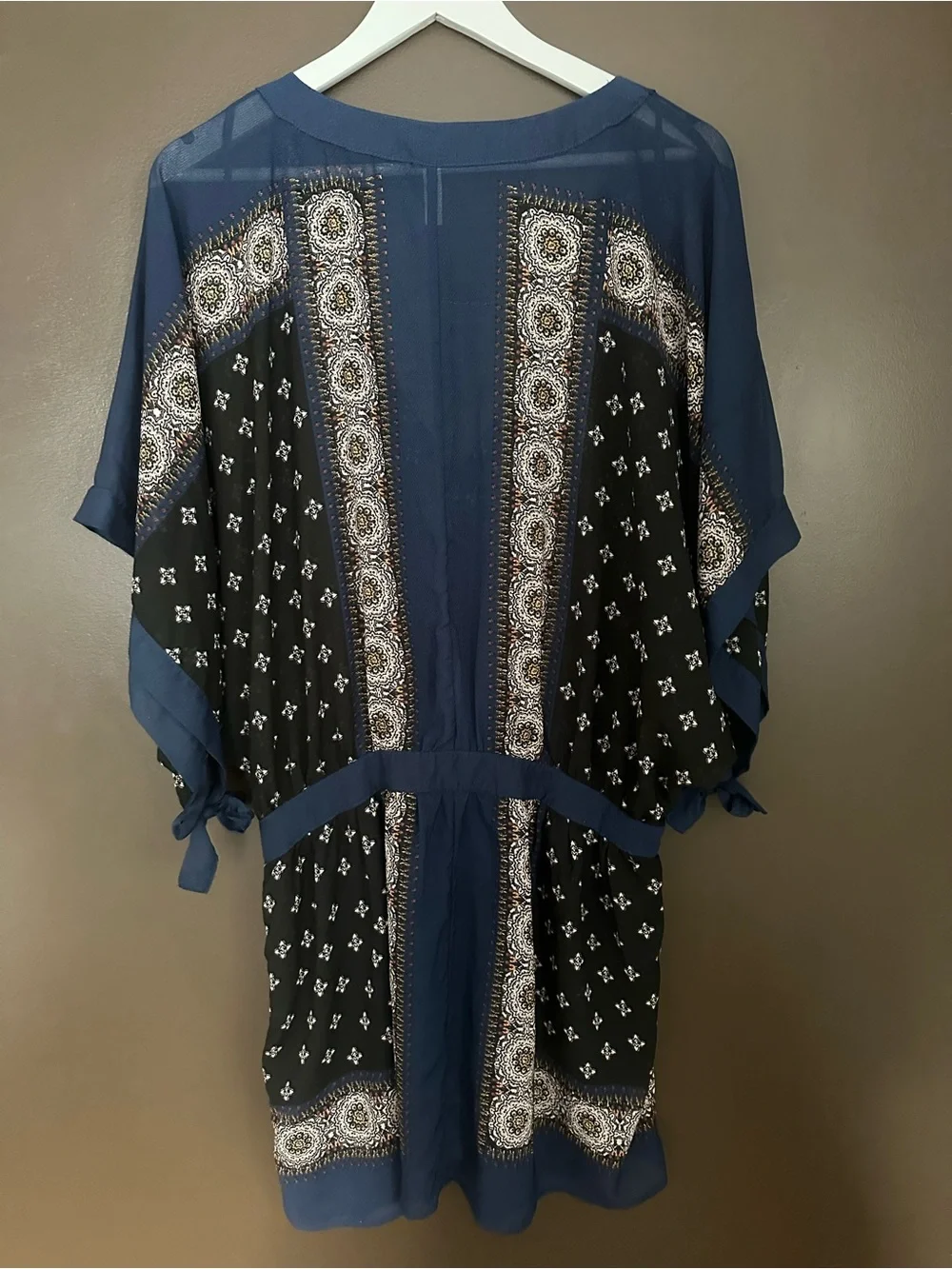 FREE PEOPLE Santa Cruz Printed Kimono Tunic Mini Dress Size Large